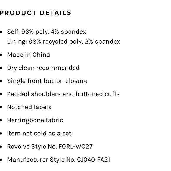 For Love and Lemons Kym Crop Blazer Grey Small NEW NWT FLL - Picture 5 of 5